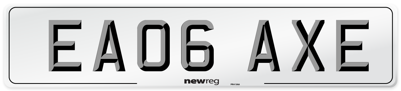 EA06 AXE Number Plate from New Reg